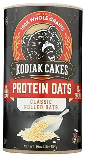 Kodiak Protein Oats Classic Rolled Oats Canister, 100% Whole Grains, 10g Protein, Non-GMO, 16 Oz (Pack of 12) 928530224