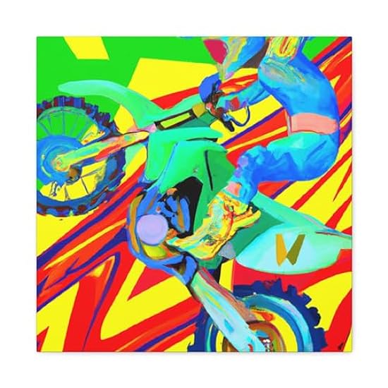 Motocross in Movement - Canvas 20″ x 20″ / Premium Gall