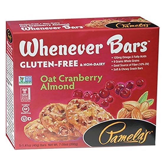 Pamela´s Products Whenever Bars Oat Cranberry Almond, 5 Count Box, 7.05-Ounce (Pack of 6) 861593681