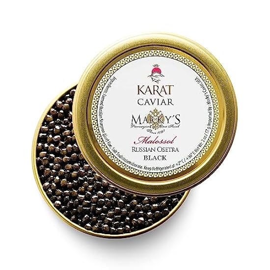 MARKY´S Caspian Osetra Karat Negro Caviar - 1 oz / 28 g - Premium Osetra Sturgeon Malossol Negro Roe - GUARANTEED OVERNIGHT 678630975