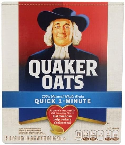 Quaker Oats Quick 1 Minute Oatmeal - 2/5 Pound (6 Pack) 749796083