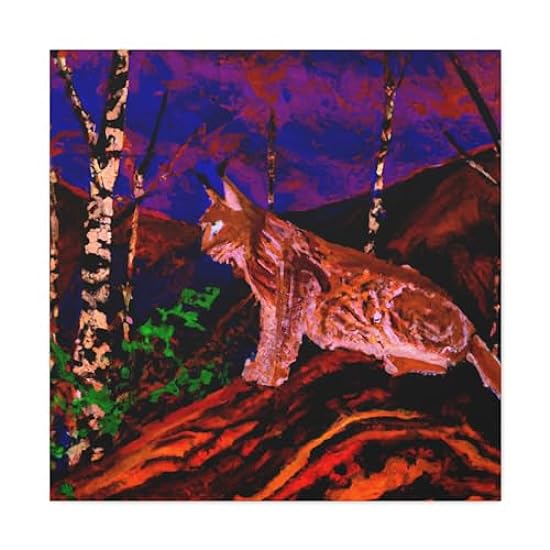 Fauvist Bobcat Flourish - Canvas 30″ x 30″ / 1.25