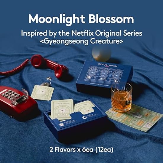 OSULLOC Moonlight Blossom X Netflix Original Series ´Gyeongseong Creature´ Seasonal Limited Edition, Curated Tea Sampler, Gift sets, (12 count, 2 flavors x 6 ea) 609444948