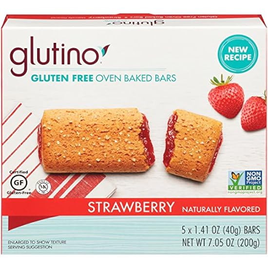 Glutino Sin gluten Strawberry Oven Baked Bars 1.41 oz--Pack of 60 6514596