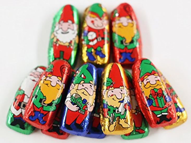 Scott´s Cakes Foil Wrapped Solid Milk Chocolate Mini Santas & Elves in a Medium Jeweltone Tin 506406063