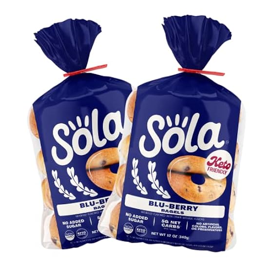 SOLA Low Carb & Keto Friendly Bagels, Blu-berry - 5g Ne