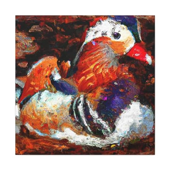 Mandarin Duck Impressionism - Canvas 30″ x 30″ / Premiu
