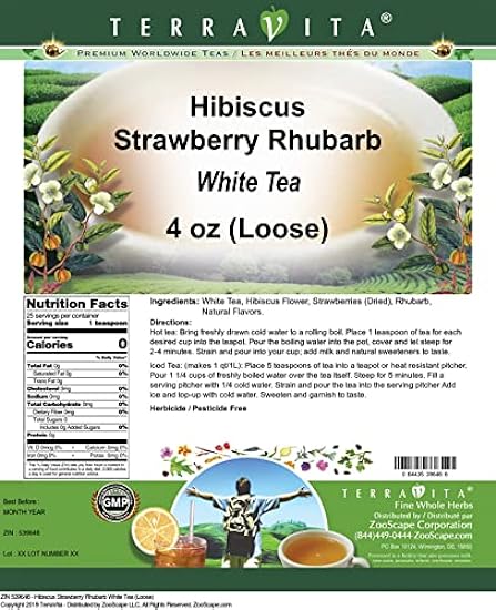 Hibiscus Strawberry Rhubarb Blanco Tea (Loose) (4 oz, ZIN: 539646) - 3 Pack 447737734