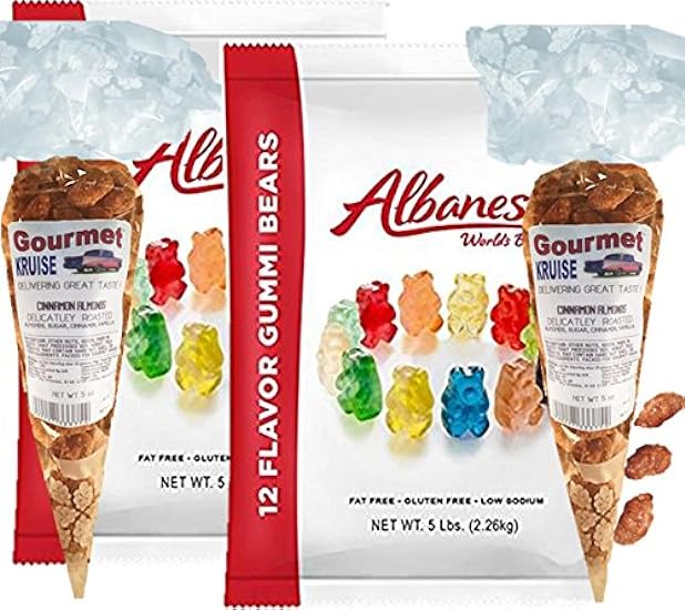 Albanese 12 Flavor Gummi Bears 2-5lb bolsas Plus 2-5oz 