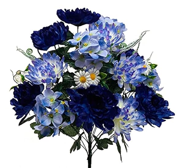 212 Main Blues & Blancos Peony Mum & Hydrangea Bouquet 