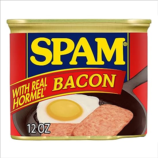 SPAM with Real HORMEL Bacon, 7 g protein, 12 oz (Pack of 12) 943057481