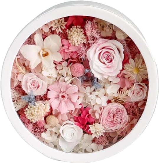 HUAYUAN DIDAI Classic Pink Preserved Flowers Round Gift