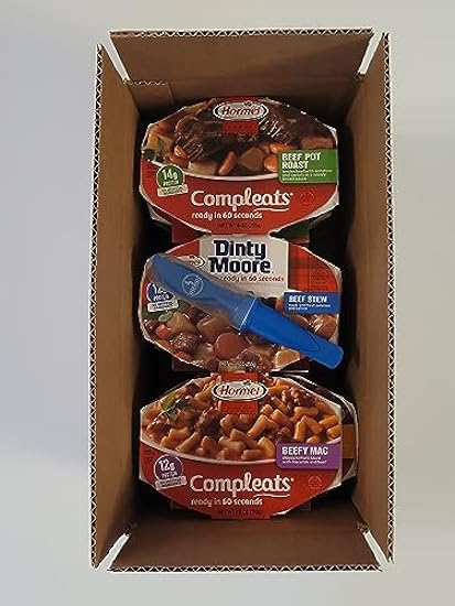 Hormel Compleats Microwave Meal Variety Bundle by Sobo Goods (12 Meals With Sobo Goods Cutlery) 681436282