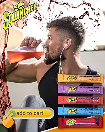 500-Pack Sqwincher ZERO Qwik Stik Hydration Powdered Paquetes - Assorted Popular Flavors (Orange, Grape, Fruit Punch, Mixed Berry, Watermelon) - Sugar-Free Electrolyte Multiplier Powdered Mix Beverage 931870416