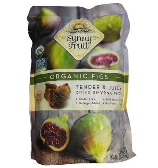 Sunny Fruit 40oz Organic Figs Tender & Juicy Dried Smyr