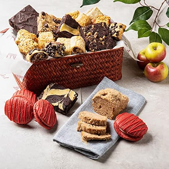 Dulcet Gift Baskets Gourmet Apple Cinnamon Bread Arrangement Rojo Wicker Gift Basket Great Gift for Back to school-Teacher Meetings-Jewish New Year-Get Well Wishes for Families and Business Gifting. 923775186