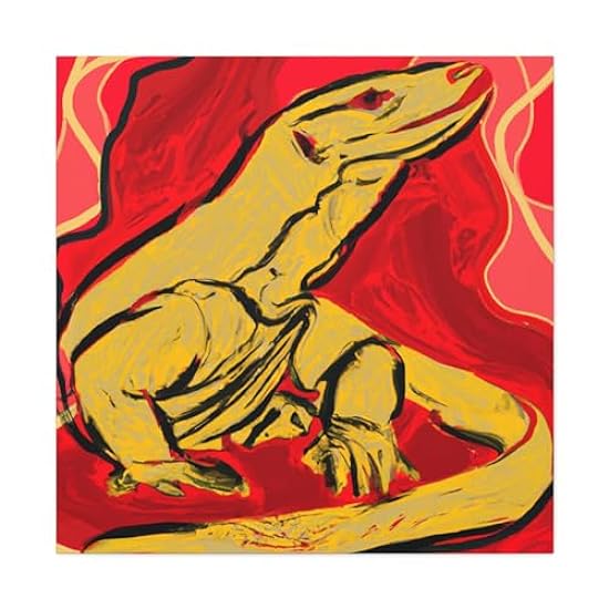 Komodo Dragon Fauvism - Canvas 36″ x 36″ / Premium Gall