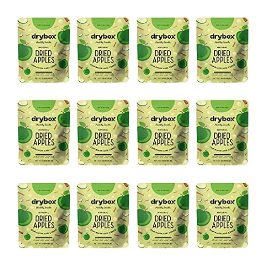 Drybox Dried Cinnamon Apple Cubed 36 Paquetes de bocadillos | Sin azucar Added Dried Apples with Sweet Cinnamon | Non-GMO Sin gluten Healthy Paleo Keto Snack for School Exercise or Offices | .5 oz of healthy fruit in each portion pack, 36 Packs in 3 Grab 