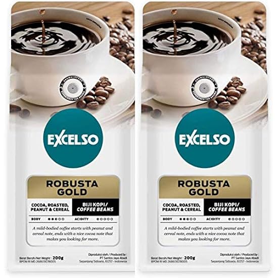 Excelso Robusta Gold, Café Beans, 200g (Pack of 2) 2173