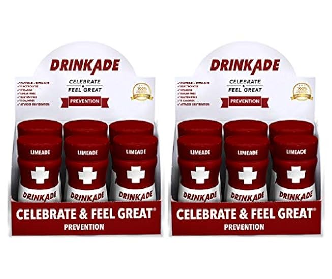DrinkAde Prevention with Vitamins & Electrolytes for Hydration includes Vitamin B, Milk Thistle, Only 5 calories, Sin azucar, Caffeine-Free, Vegan, Non-GMO (Pack of 12) 961810470