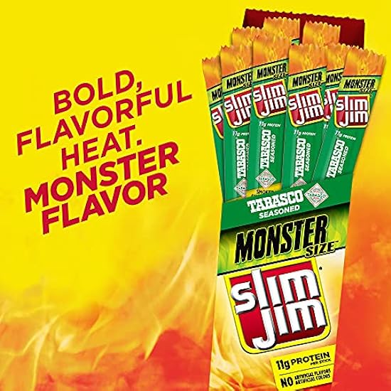 Slim Jim Monster Smoked Meat Sticks, Tabasco Flavor, 1.94 oz. 18-Count 535902683