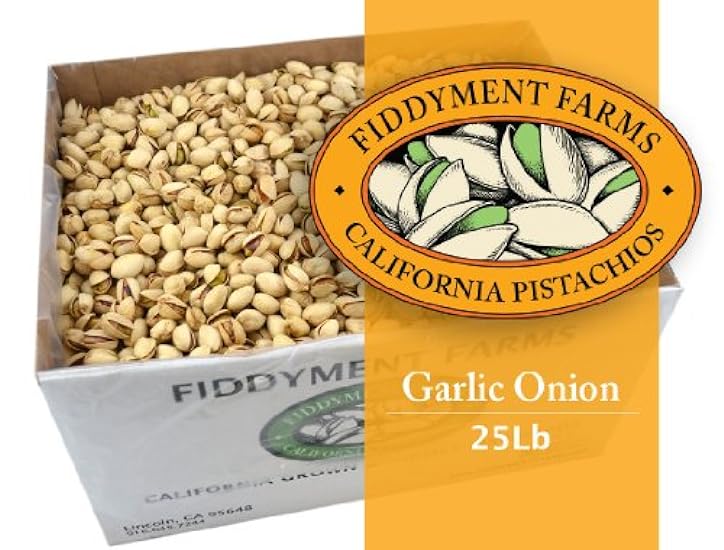 Fiddyment Farms 25 Lbs Garlic Onion In-shell Pistachios 94482051