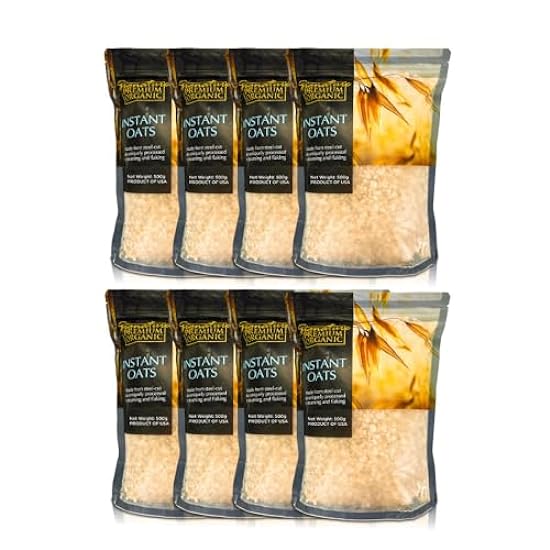 Country Farm Premium Organic Instant Oats 500g [Import from USA]. High Fiber & Protein Content Helps Promote Weight Loss. Ready-To-Eat in 5 Minutes. Great For Daily Breakfast. 8 Packs 824521103