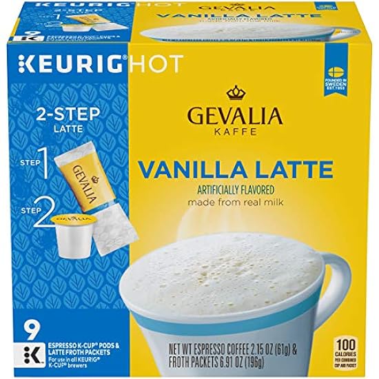 Gevalia Vanilla Latte Keurig K Cup Café Pods & Froth Pa