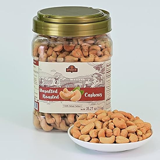 LAFOOCO Unsalted Roasted Cashew, Whole Cashews, Premium Vietnam Cashews, Rich in Nutrients, Fiber, Vitamins, Great Gift for Friend or Any Celebration, Holiday, Birthday and More (35.27 oz) 126828511
