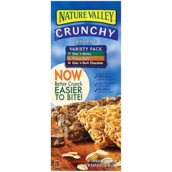 Nature Valley Crunchy Granola Bars Variety Pack, 2-Bar Pouches, 49 ct. (pack of 2) 379449501