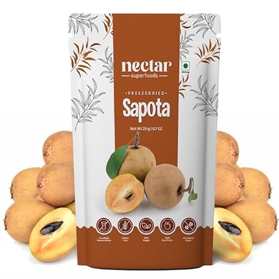 Nectar Superfoods Freeze Dried Sapota (Chikoo) | 0.7 Oz