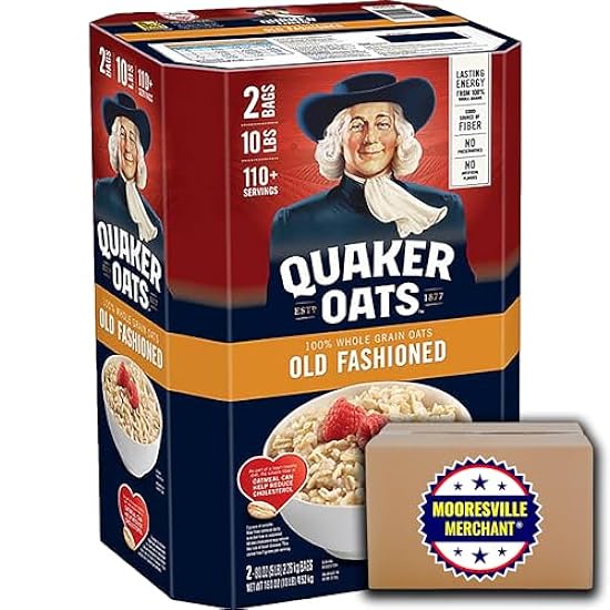Quaker Old Fashioned Oats, 80 oz, 2 bolsas with Mooresville Merchant Decal 849899273