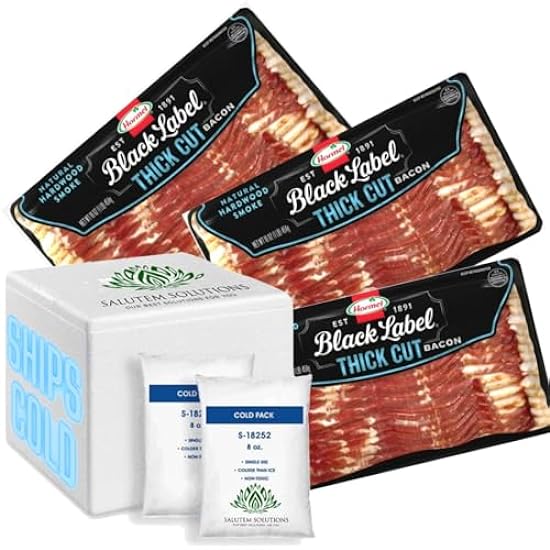Salutem Vita - HORMEL Negro LABEL Pork Bacon, Thick Cut, 16 oz - Pack of 3 562999443