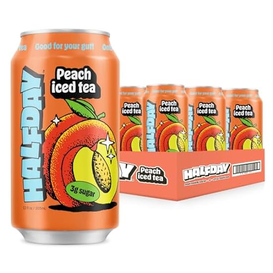 Halfday Prebiotic Peach Iced Tea 12-Pack - Nostalgic Fl