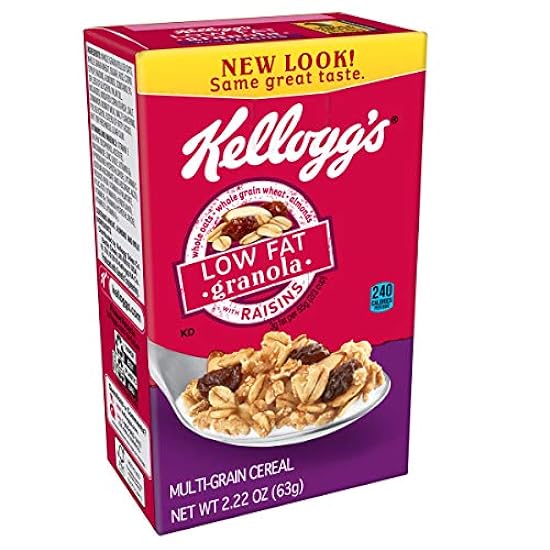 Kellogg´s Low Fat Granola Cereal, With Raisins, 2.22oz (70 Count) 740407950