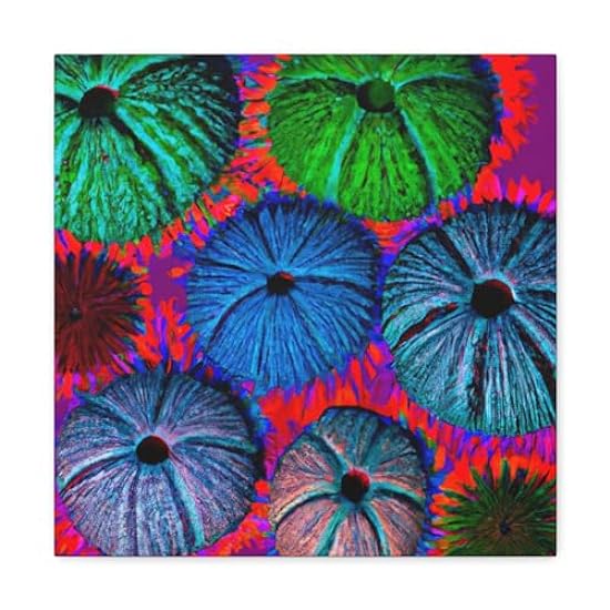 Sea Urchin Pop Art - Canvas 16″ x 16″ / Premium Gallery