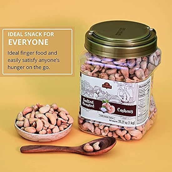 LAFOOCO Salted Roasted Cashews Premium Cashews Vegan Snacks, Rich in Nutrients, Protein, Fiber, Vitamins, Great Gift for Friend, Grandparent on Any Celebration, Birthdays, Coupon (35.27 oz) 707716478