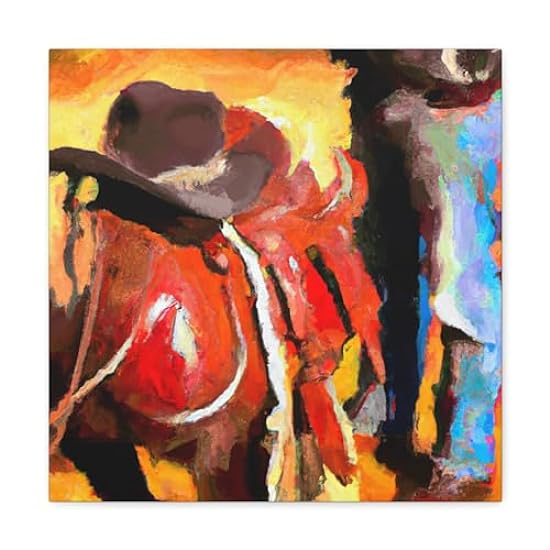 Saddle in Sunrise Hues - Canvas 16″ x 16″ / Premium Gal