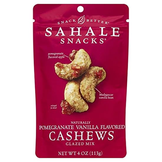 Sahale Snacks Pomegranate Vanilla Flavoured cashews, 4 