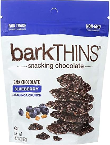 Bark Thins Blueberry Quinoa with Agave Chocolate negro 