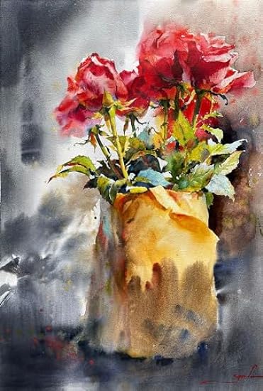 Bouquet of Rojo roses Poster Print - Samira Yanushkova (24 x 36) 345774465