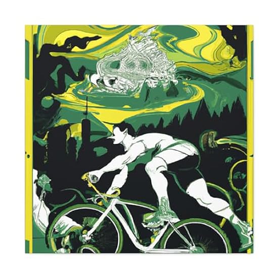 Biking in the Moonlight - Canvas 30″ x 30″ / Premium Ga