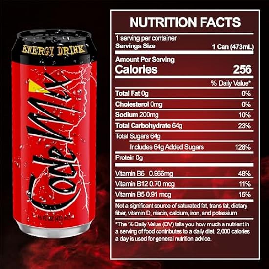 CODE MIX Classic Energy Drink | Amplified Attention, Focus and Performance | Elevate Your Energy | 135mg Caffeine | Taurine | Premium Ingredients | 12 Pack of 16 ounce Cans 203166100