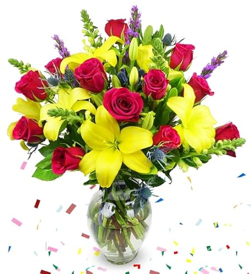 Benchmark Bouquets Joyful Wishes, Next Day Prime Delivery, Farm Direct Flores frescas cortadas, Gift for Anniversary, Birthday, Congratulations, Get Well, Home Décor, Sympathy,Día de San Valentín 466978976