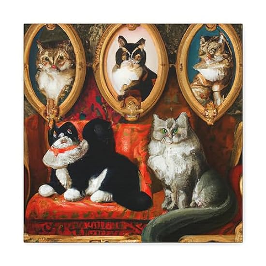 Cats in Splendor - Canvas 16″ x 16″ / Premium Gallery W