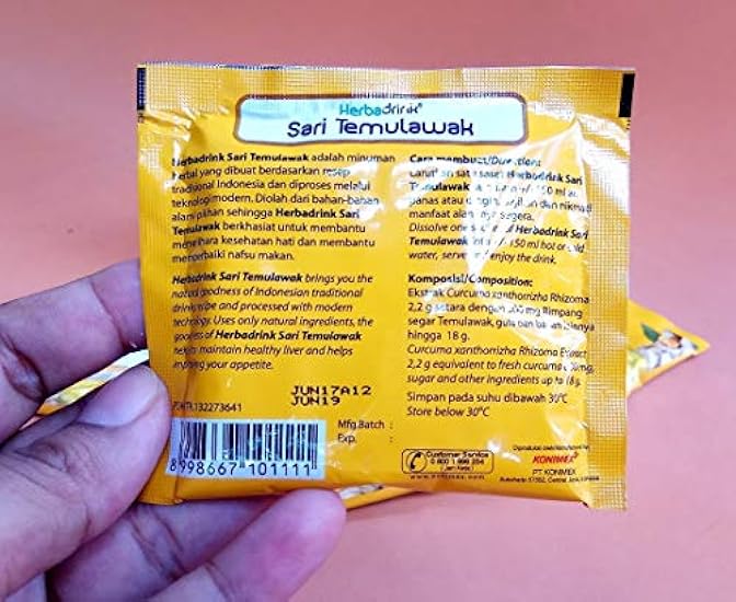 Herbadrink Sari Temulawak (Curcuma) Tea 5-ct, 90 Gram (4 pack) 278971874
