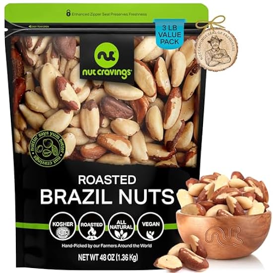 Nut Cravings - Candied Pecans Honey Glazed Praline, No Shell (48oz - 3 LB) Bulk Nuts Packed Fresh in Resealable Bag - Healthy Protein Food Snack, All Natural, Keto Friendly, Vegan, Kosher 690589001