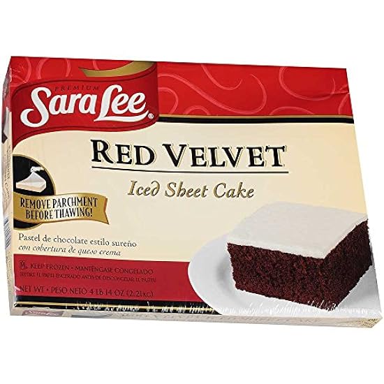Sara Lee Iced Rojo Velvet Sheet Cake, 78 Ounce - 4 per case. 180469556