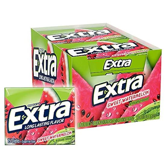 EXTRA Sweet Watermelon Sugarfree Gum, 15 Pieces (Pack o