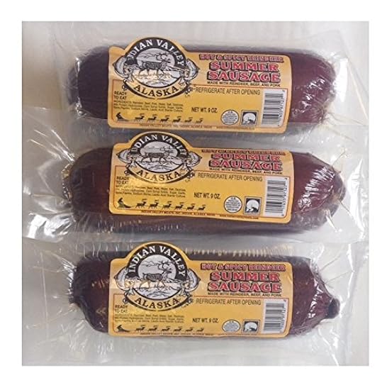 9OZ HOT & Spicy Summer Sausage W/Reindeer- 3 Pack 85161
